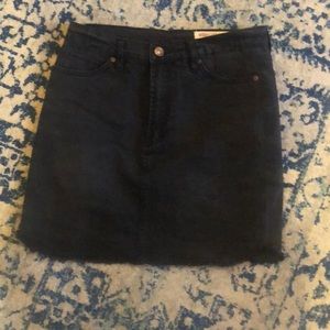 Black denim skirt